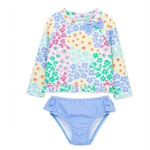 NWT Little Me Flower Bathing suit Set 18 months (UPF 50)